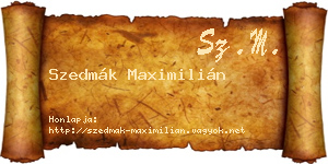 Szedmák Maximilián névjegykártya